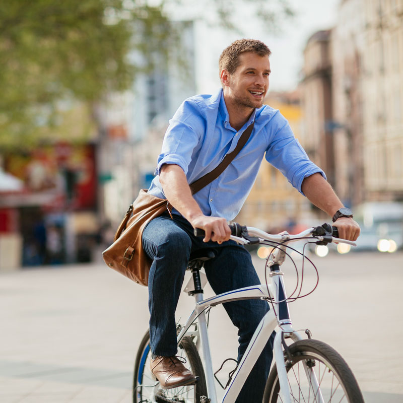 man riding bicycle